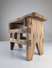 Antique_Wood_Stool,_Wabi_Sabi_Style,_Old_Artisan_Craftsmanship