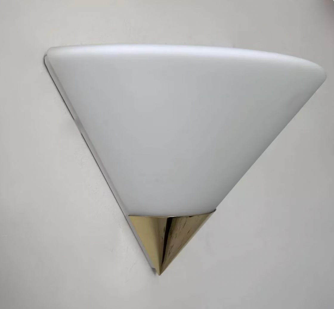 German_Opaline_and_Solid_Brass_Wall_Light,_1980s