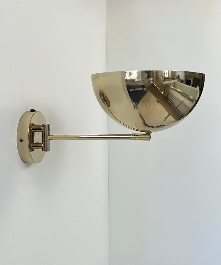 French_Adjustable_Patinated_Brass_Wall_Sconce,_Vintage_Directional_Wall_Light,_1970s