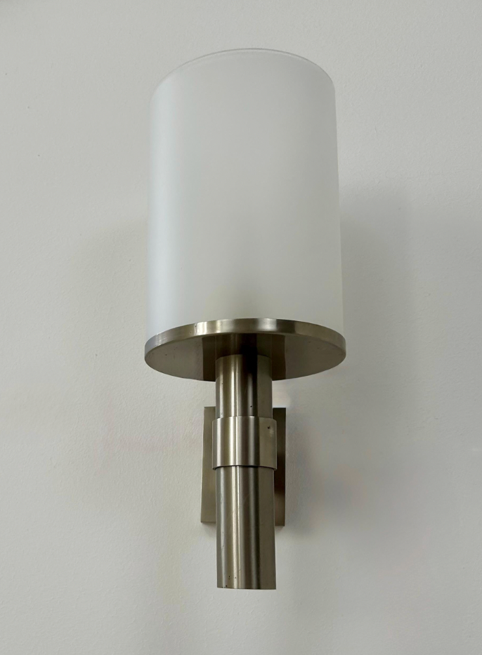 Perzel_Wall_Sconce_in_Metal_and_Opaline_Glass,_French_Modernist_Wall_Light,_1960s