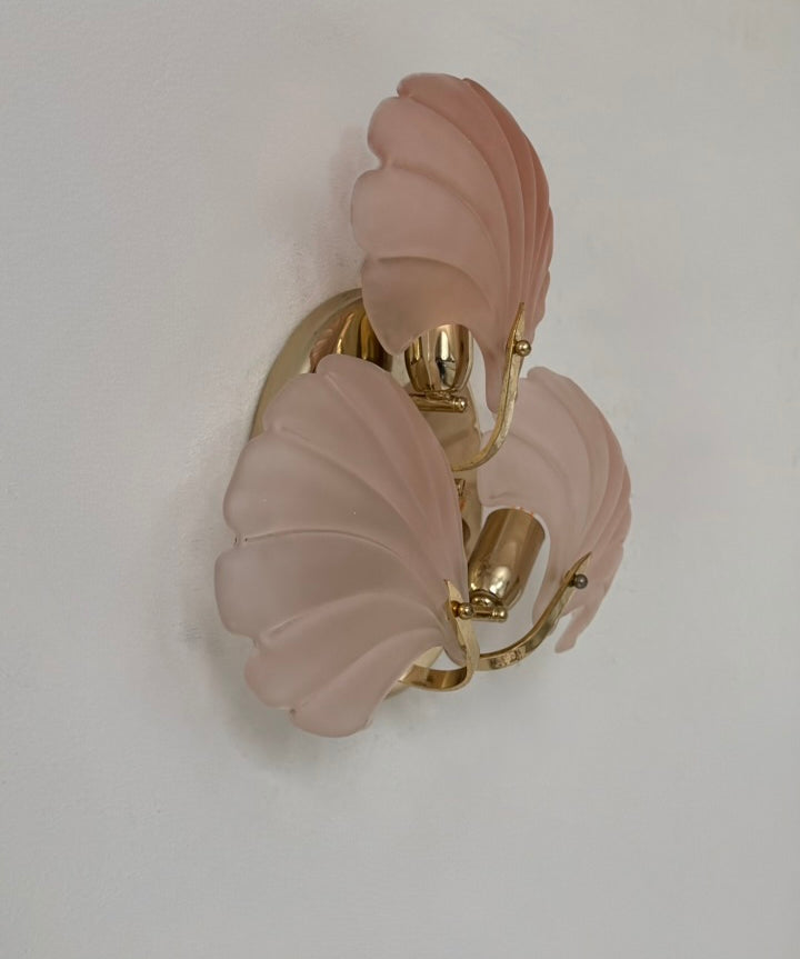 Brass_and_Amber_Shell_Glass_Wall_Light,_France,_1970s
