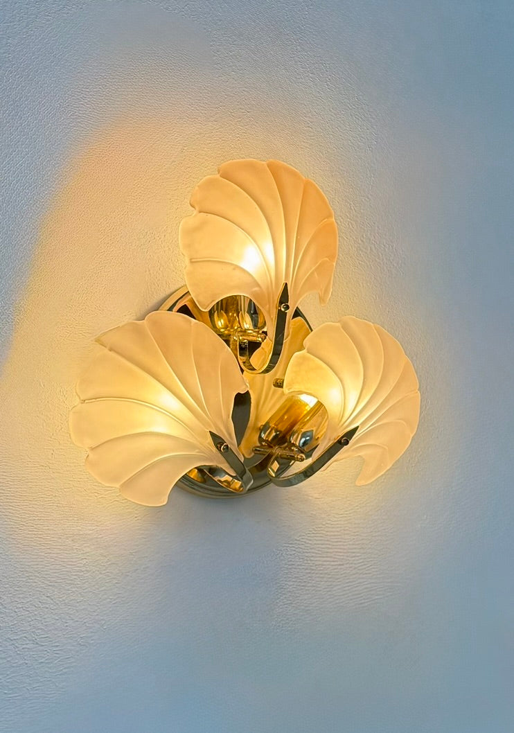 Brass_and_Amber_Shell_Glass_Wall_Light,_France,_1970s