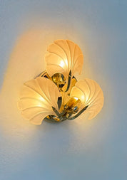 Brass_and_Amber_Shell_Glass_Wall_Light,_France,_1970s