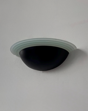 French_Black_Metal_and_Frosted_Glass_Wall_Light,_1970s
