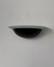French_Black_Metal_and_Frosted_Glass_Wall_Light,_1970s