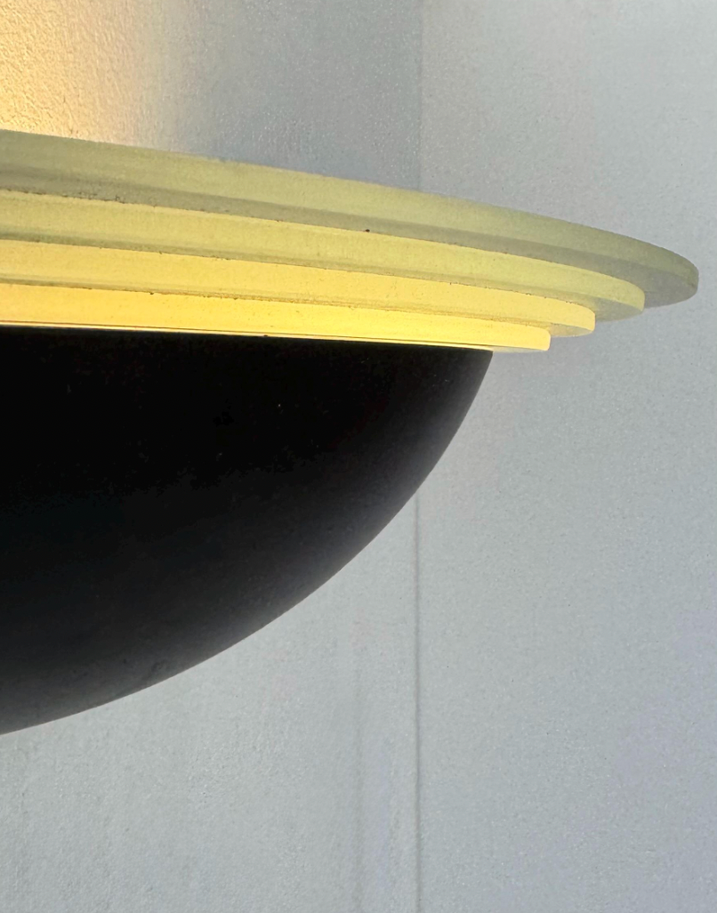 French_Black_Metal_and_Frosted_Glass_Wall_Light,_1970s