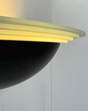 French_Black_Metal_and_Frosted_Glass_Wall_Light,_1970s