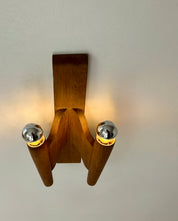 French_Double_Wall_Light_in_Solid_Oak,_1950s