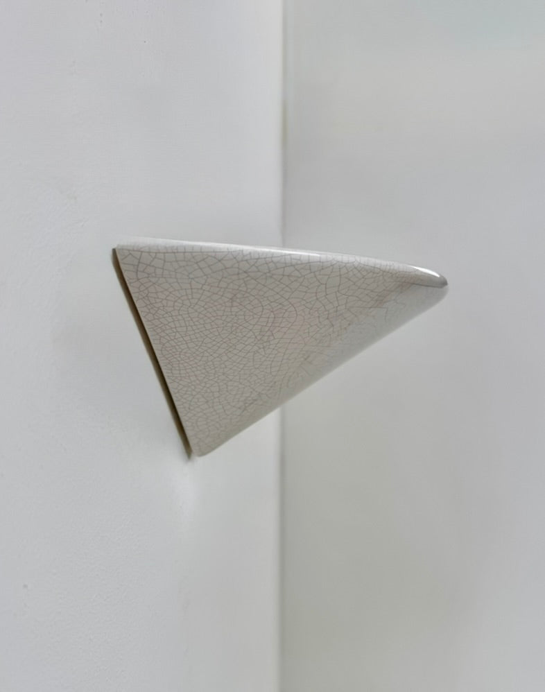French_White_Craquelé_Porcelain_Wall_Sconce,_Indirect_Mid_Century_Wall_Light,_1970s