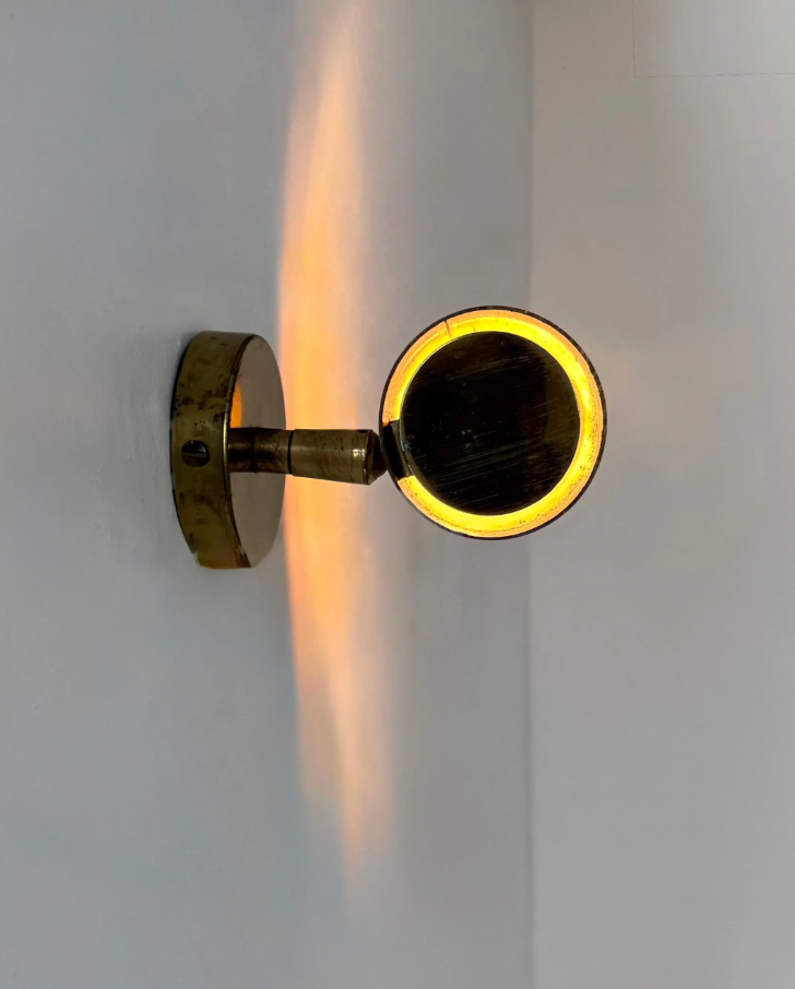 French_Adjustable_Brass_Wall_Sconce,_1950s