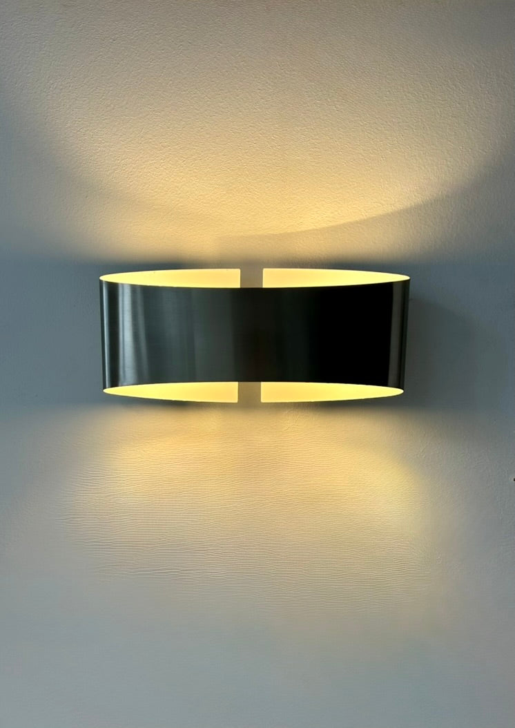 French_Brushed_Metal_Folded_Sheet_Wall_Sconce,_1980s