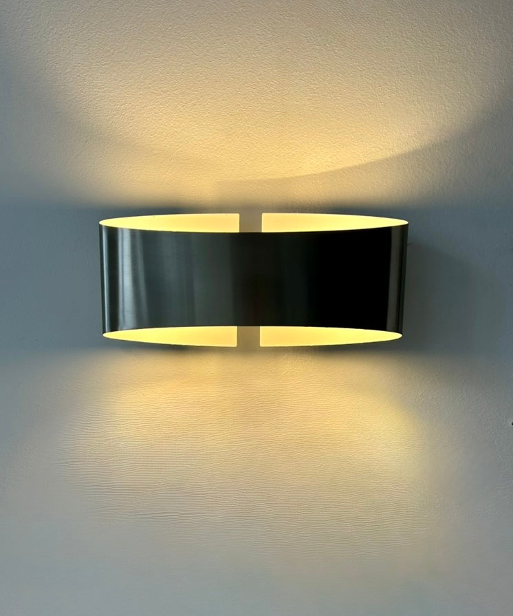 French_Brushed_Metal_Folded_Sheet_Wall_Sconce,_1980s