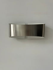 French_Brushed_Metal_Folded_Sheet_Wall_Sconce,_1980s