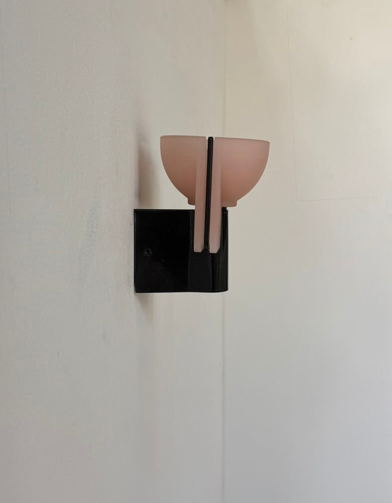 Italian_Brushed_Metal_and_Pink_Frosted_Glass_Wall_Light,_1980s