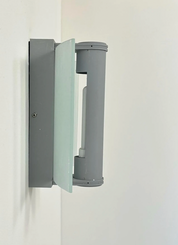French_Grey_Metal_and_Curved_Sandblasted_Glass_Wall_Sconce,_1980s