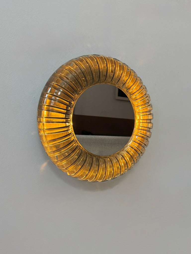 Murano_Pressed_Glass_and_Mirrored_Stainless_Steel_Wall_Light,_Italy,_1960s