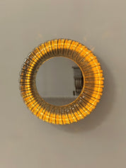 Murano_Pressed_Glass_and_Mirrored_Stainless_Steel_Wall_Light,_Italy,_1960s
