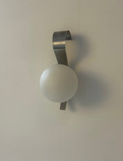 French_Brushed_Metal_and_Opaline_Glass_Wall_Sconce,_1960s