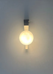 French_Brushed_Metal_and_Opaline_Glass_Wall_Sconce,_1960s