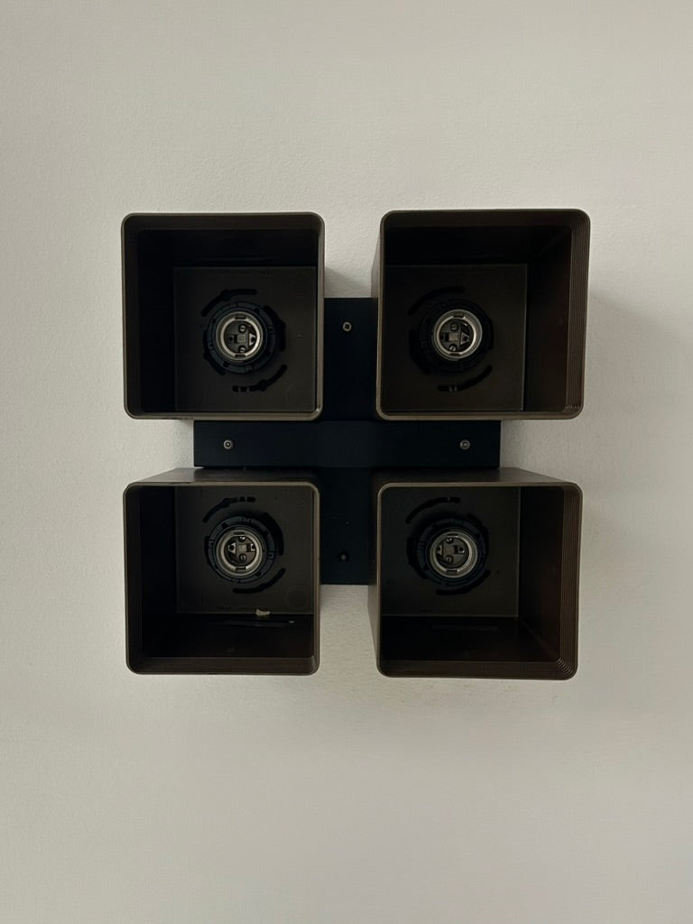 RAAK_Model_P1445_Wall_or_Ceiling_Light_in_Brown_ABS_and_Metal,_Netherlands,_1970s