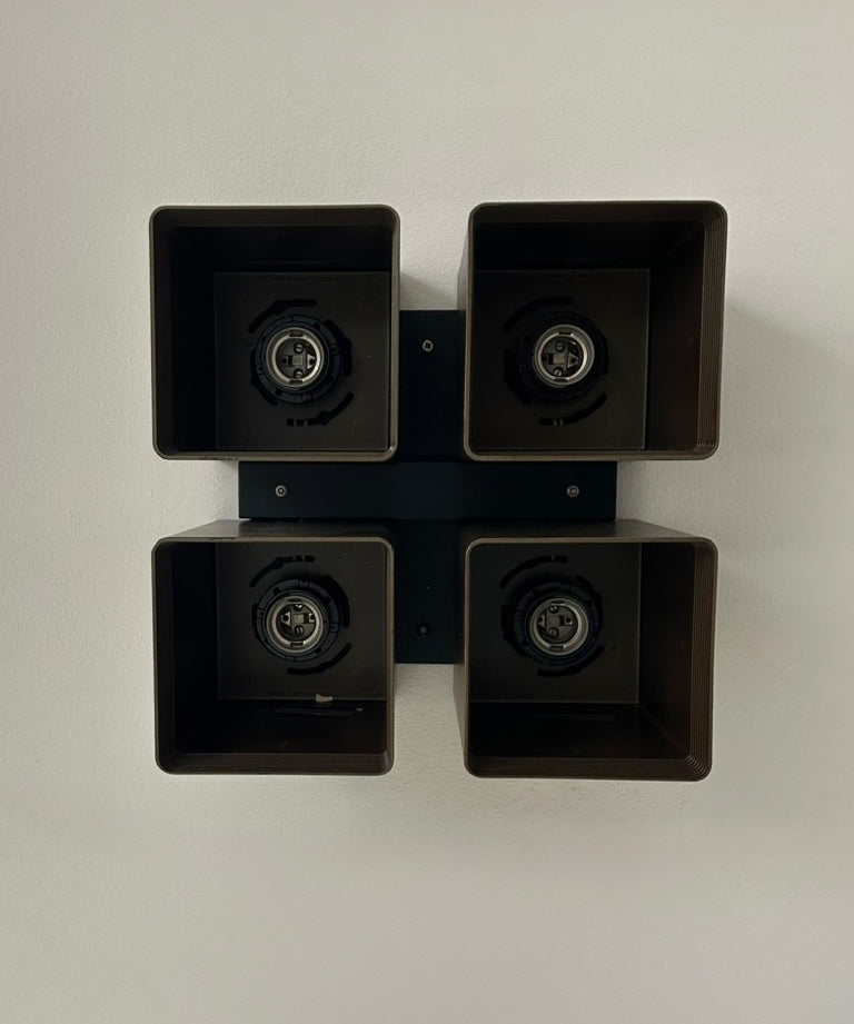 RAAK_Model_P1445_Wall_or_Ceiling_Light_in_Brown_ABS_and_Metal,_Netherlands,_1970s