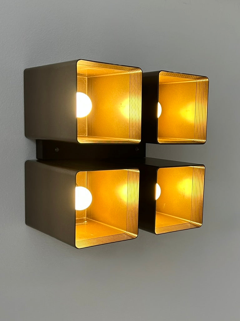 RAAK_Model_P1445_Wall_or_Ceiling_Light_in_Brown_ABS_and_Metal,_Netherlands,_1970s