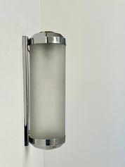 French_Art_Deco_Tubular_Wall_Sconce_in_Chrome_and_Sandblasted_Glass,_1930s