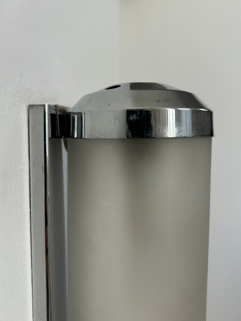 French_Art_Deco_Tubular_Wall_Sconce_in_Chrome_and_Sandblasted_Glass,_1930s