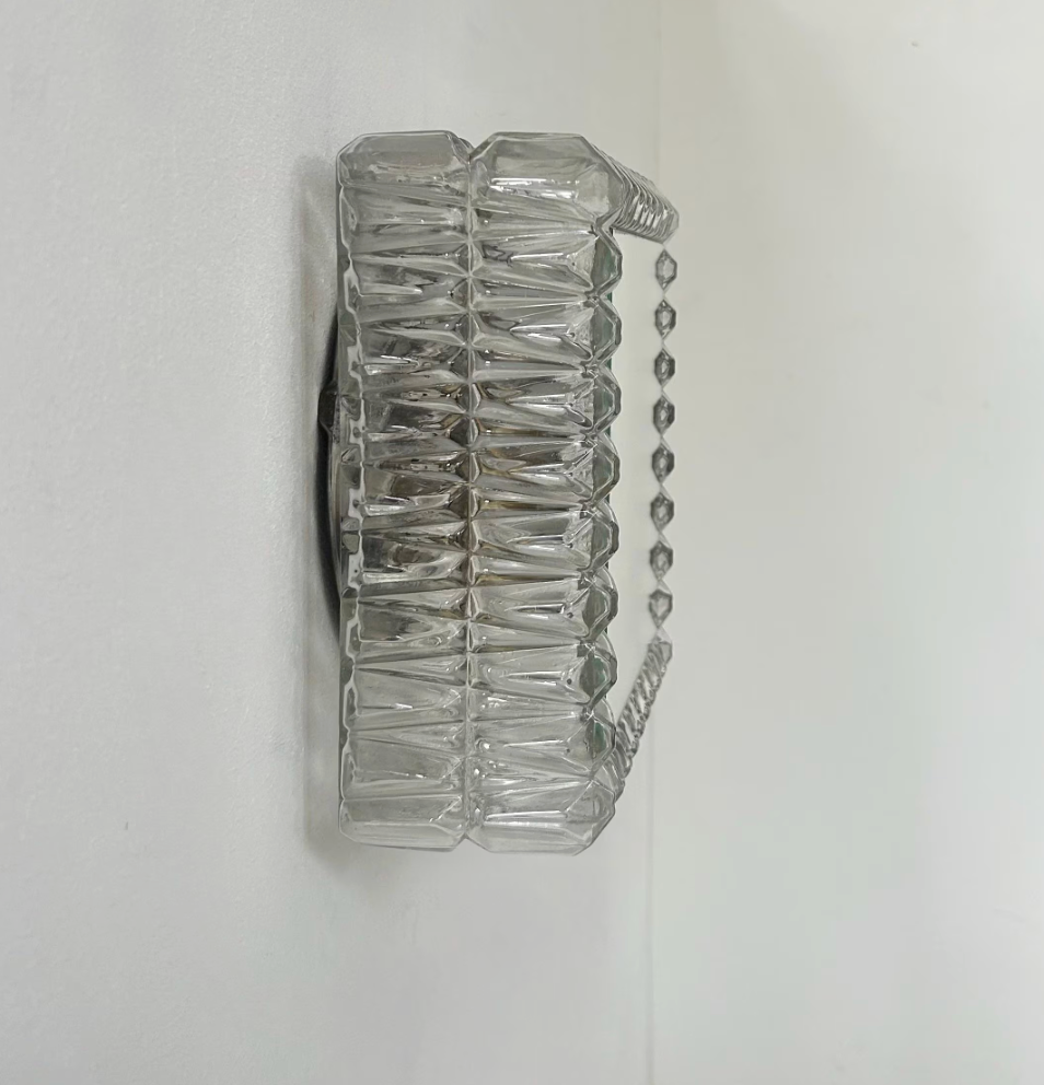 French_Pressed_Glass_Wall_Light_with_Central_Mirror,_1960s