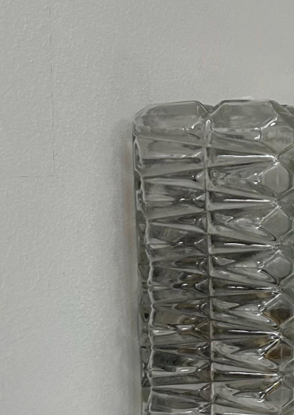 French_Pressed_Glass_Wall_Light_with_Central_Mirror,_1960s