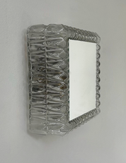 French_Pressed_Glass_Wall_Light_with_Central_Mirror,_1960s