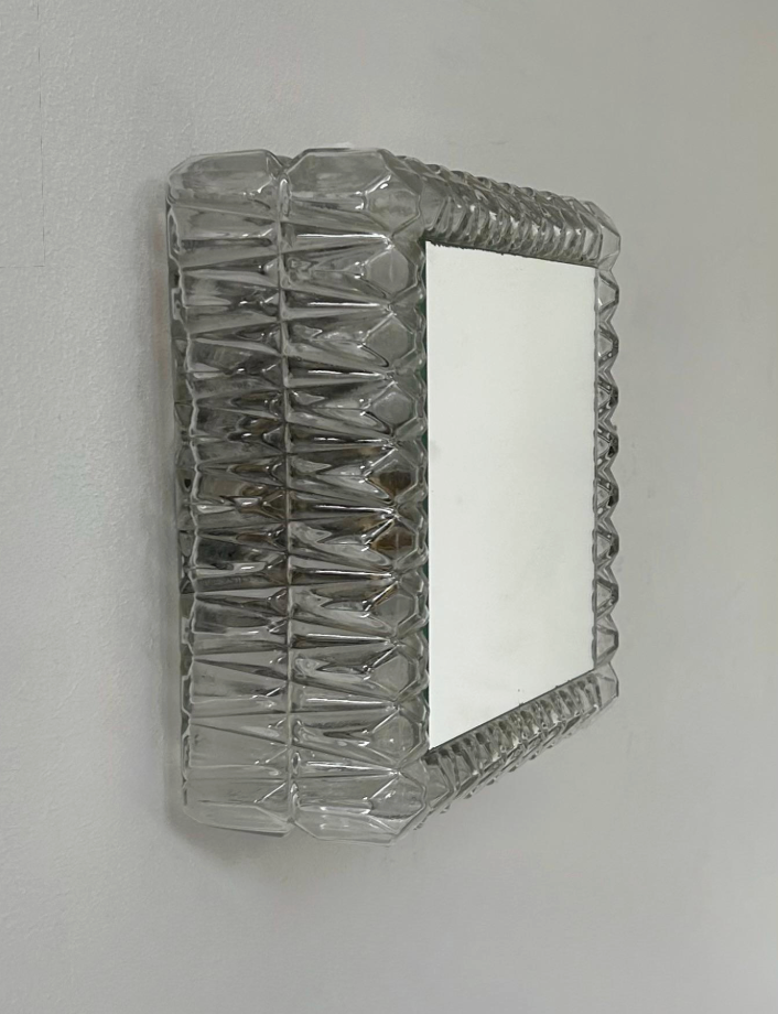 French_Pressed_Glass_Wall_Light_with_Central_Mirror,_1960s