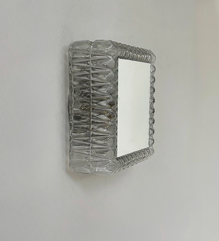French_Pressed_Glass_Wall_Light_with_Central_Mirror,_1960s