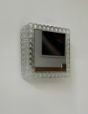 French_Pressed_Glass_Wall_Light_with_Central_Mirror,_1960s