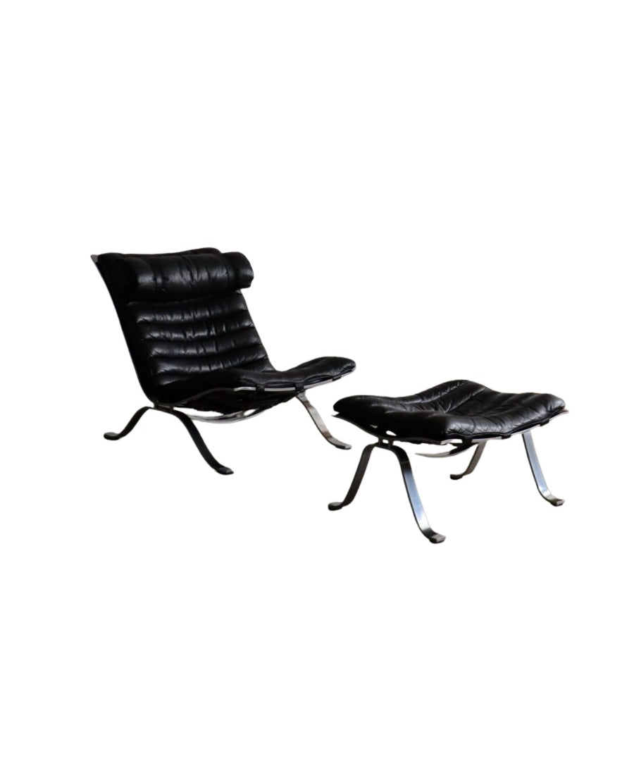 Ari_Lounge_Chair_with_Ottoman_by_Arne_Norell_in_Black_Leather_from_1966_Sweden