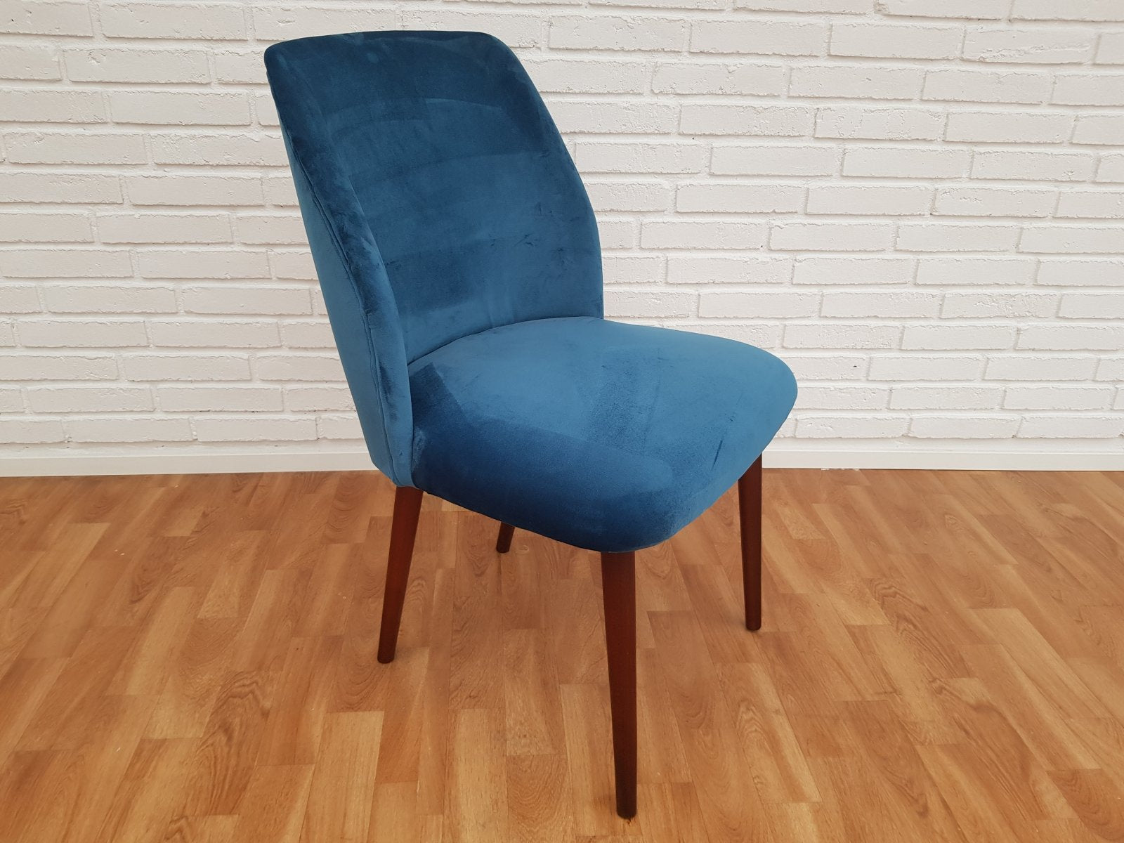 Retro_Velvet_Armchair_in_Green_Blue_Velour_and_Beech,_Mid_Century_Style,_Europe