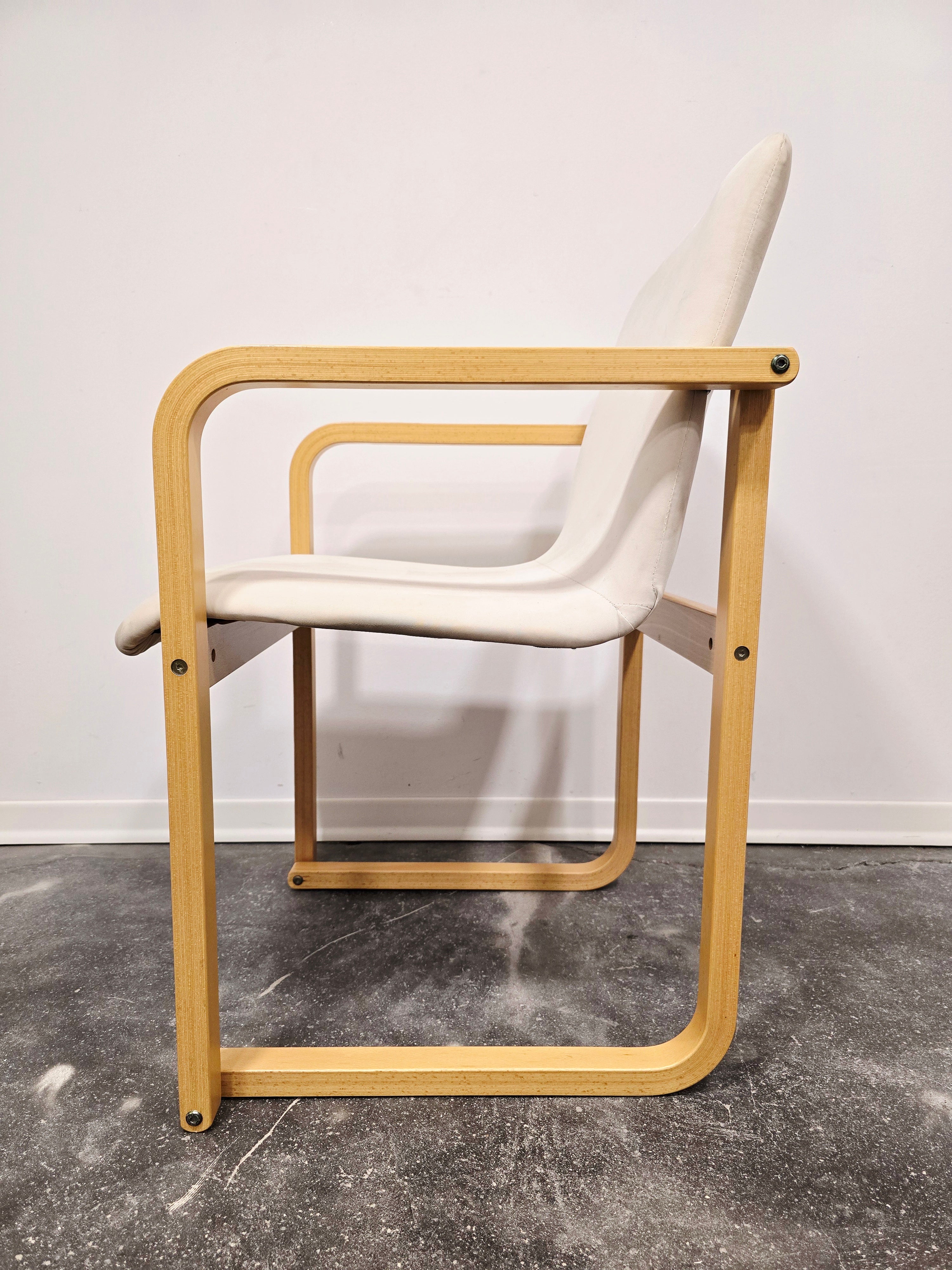Branko_Uršič_Mid-Century_Modern_Armchair_with_Red_Bentwood_Sled_Frame_and_Upholstered_Seat