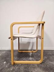Branko_Uršič_Mid-Century_Modern_Armchair_with_Red_Bentwood_Sled_Frame_and_Upholstered_Seat