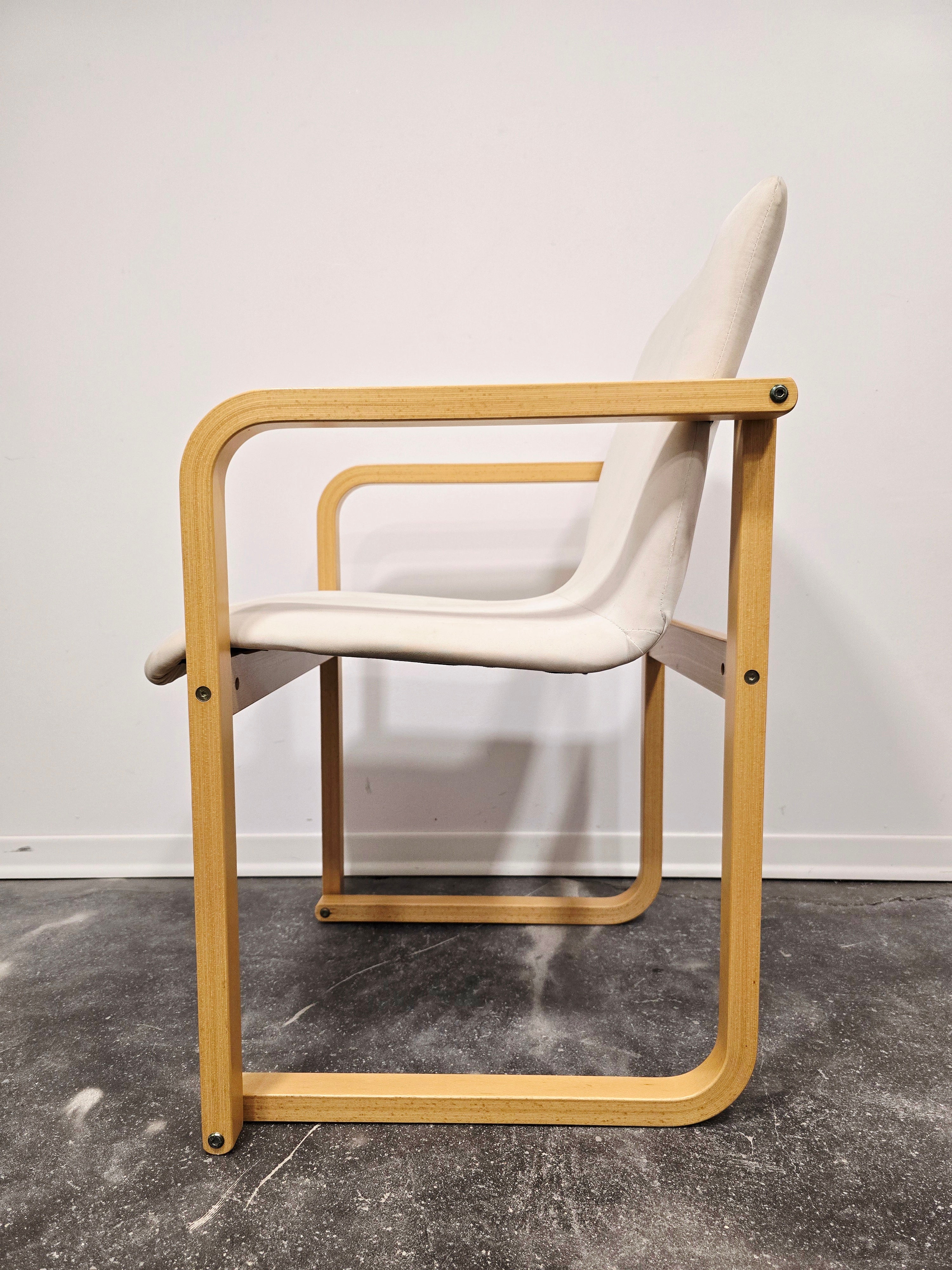 Branko_Uršič_Mid-Century_Modern_Armchair_with_Red_Bentwood_Sled_Frame_and_Upholstered_Seat
