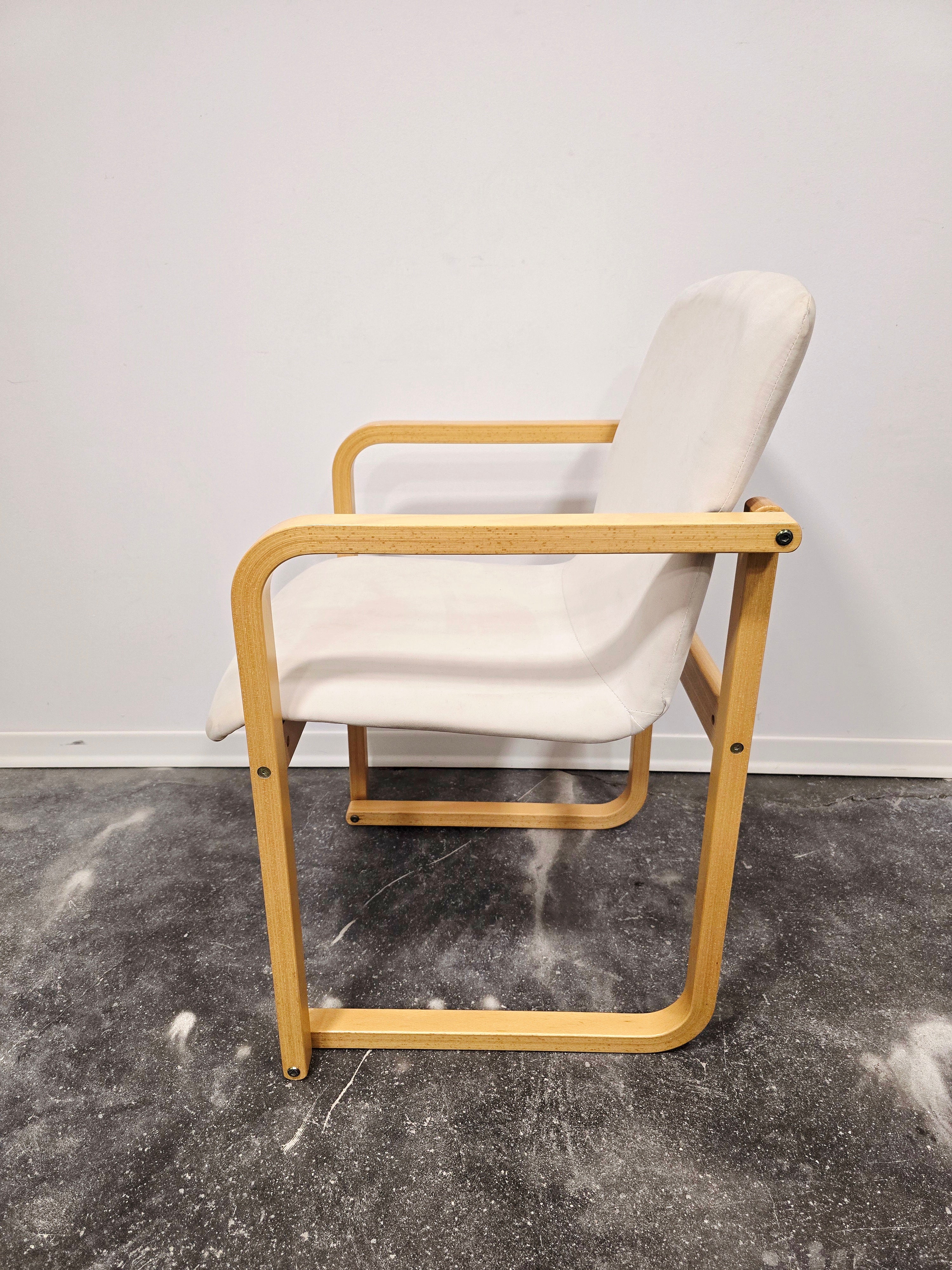 Branko_Uršič_Mid-Century_Modern_Armchair_with_Red_Bentwood_Sled_Frame_and_Upholstered_Seat