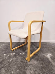 Branko_Uršič_Mid-Century_Modern_Armchair_with_Red_Bentwood_Sled_Frame_and_Upholstered_Seat
