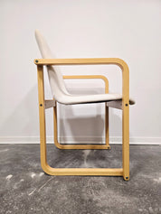 Branko_Uršič_Mid-Century_Modern_Armchair_with_Red_Bentwood_Sled_Frame_and_Upholstered_Seat