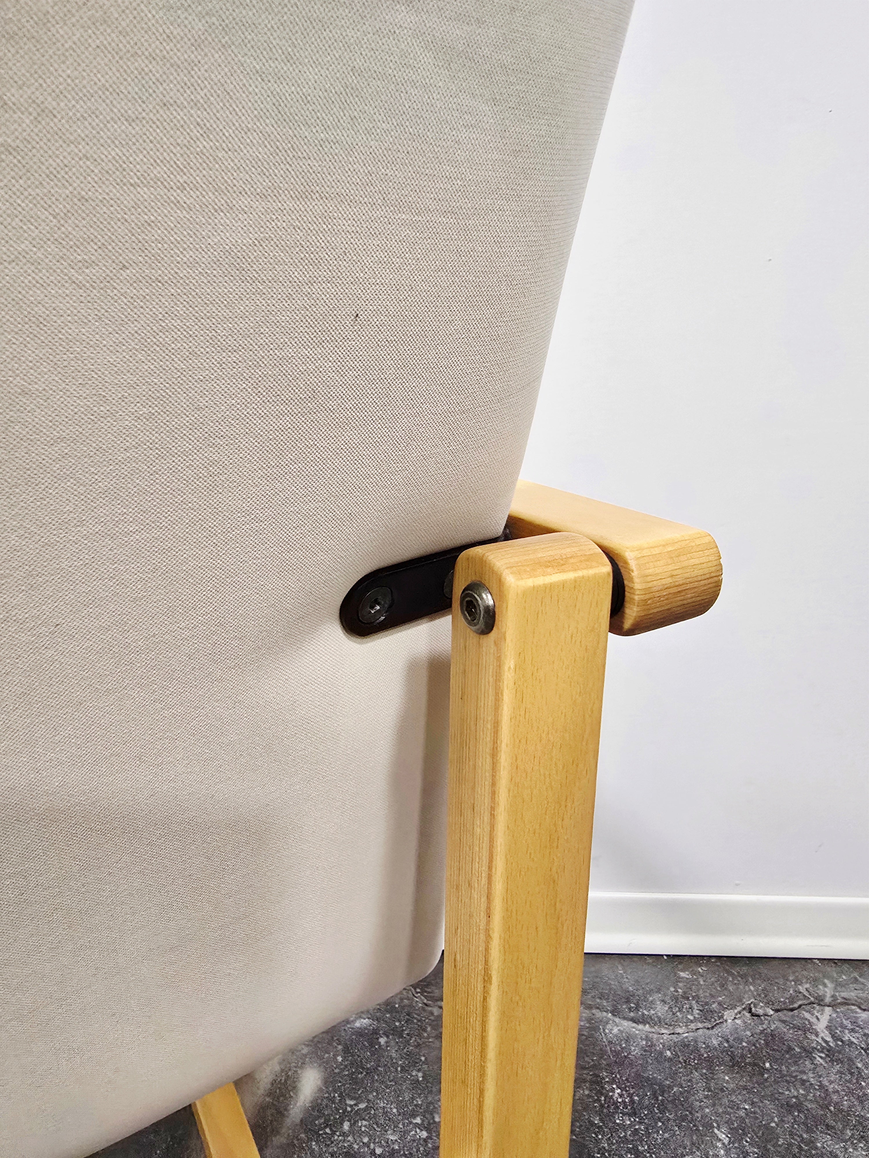 Branko_Uršič_Mid-Century_Modern_Armchair_with_Red_Bentwood_Sled_Frame_and_Upholstered_Seat