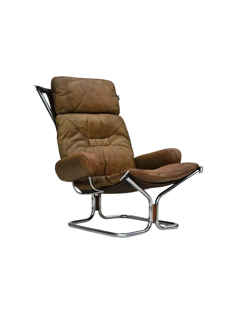 Leather_Lounge_Armchair_by_Harald_Relling_for_Westnofa,_1970s,_Norway