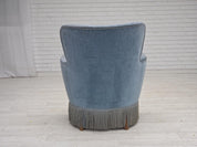 Set_of_Armchair_&_Footstool,_Blue_Velour_&_Oak_Legs_1970s_Denmark