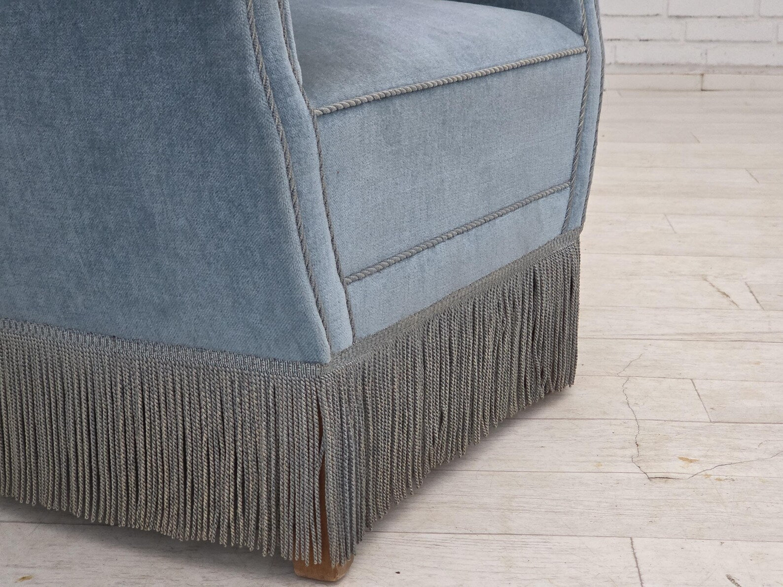 Set_of_Armchair_&_Footstool,_Blue_Velour_&_Oak_Legs_1970s_Denmark