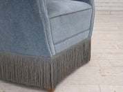 Set_of_Armchair_&_Footstool,_Blue_Velour_&_Oak_Legs_1970s_Denmark