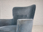 Set_of_Armchair_&_Footstool,_Blue_Velour_&_Oak_Legs_1970s_Denmark