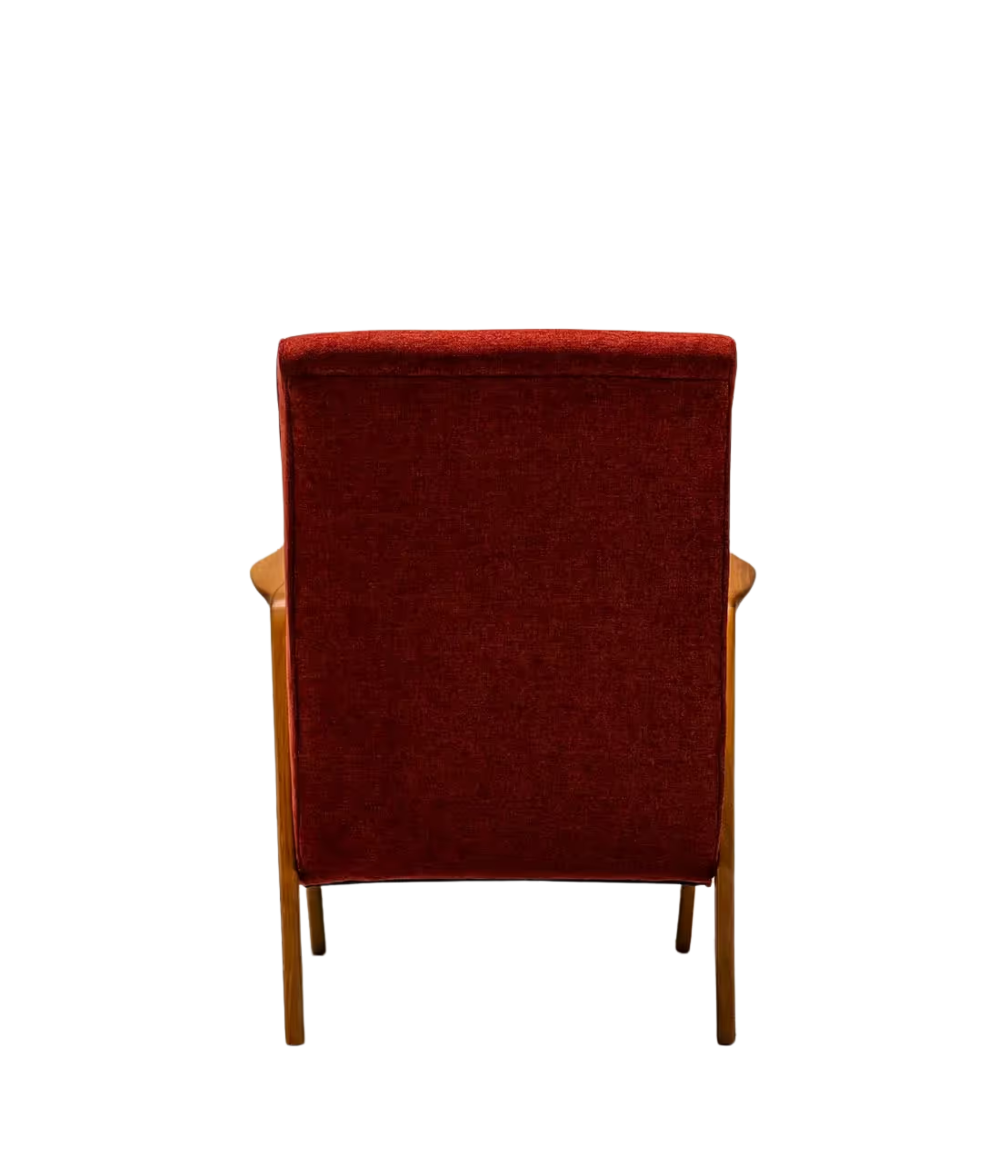Armchair_In_Walnut_And_Burgundy_Upholstery,_Italy_1960's