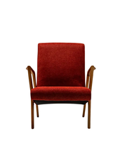 Armchair_In_Walnut_And_Burgundy_Upholstery,_Italy_1960's